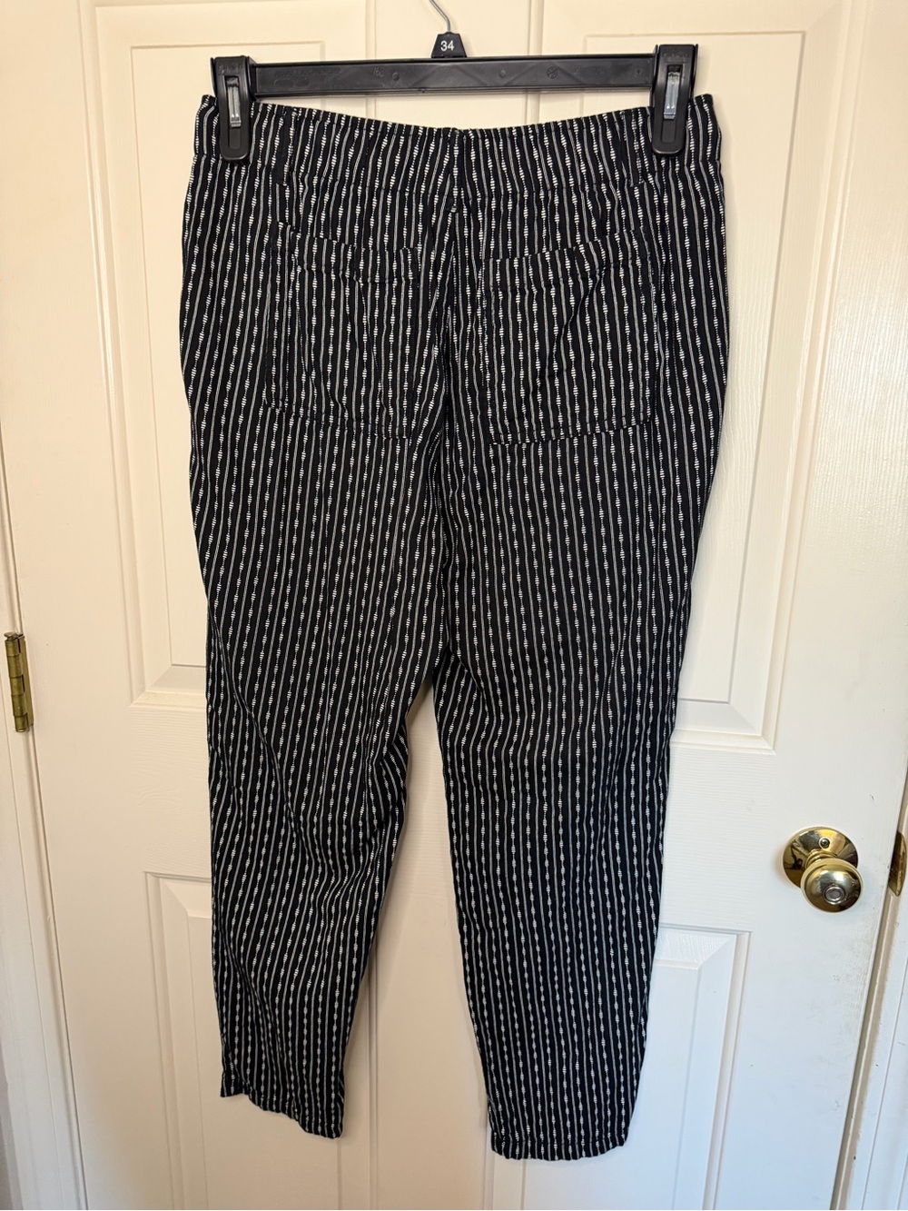 Old Navy Black and White Striped Pull-On Pants - Picture 3 of 5